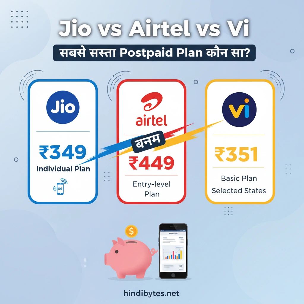 Jio vs Airtel vs Vi: कौन सा Postpaid Plan सबसे सस्ता है और किसमें मिलते हैं क्या फायदे?
