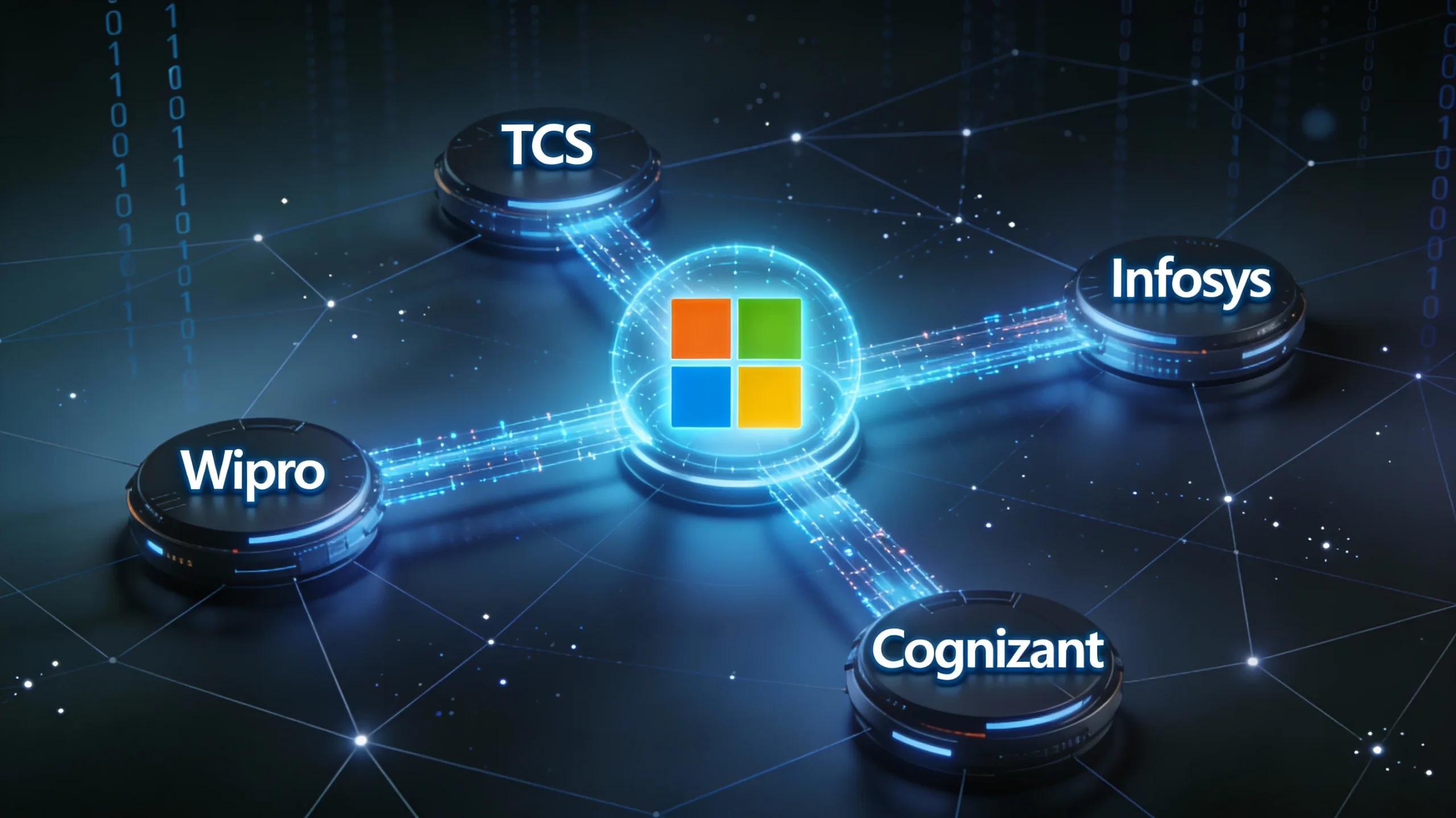 Microsoft और Indian IT Giants की AI Copilot Partnership Microsoft और भारतीय IT कंपनियों TCS, Infosys, Wipro और Cognizant के बीच Copilot AI deployment की साझेदारी