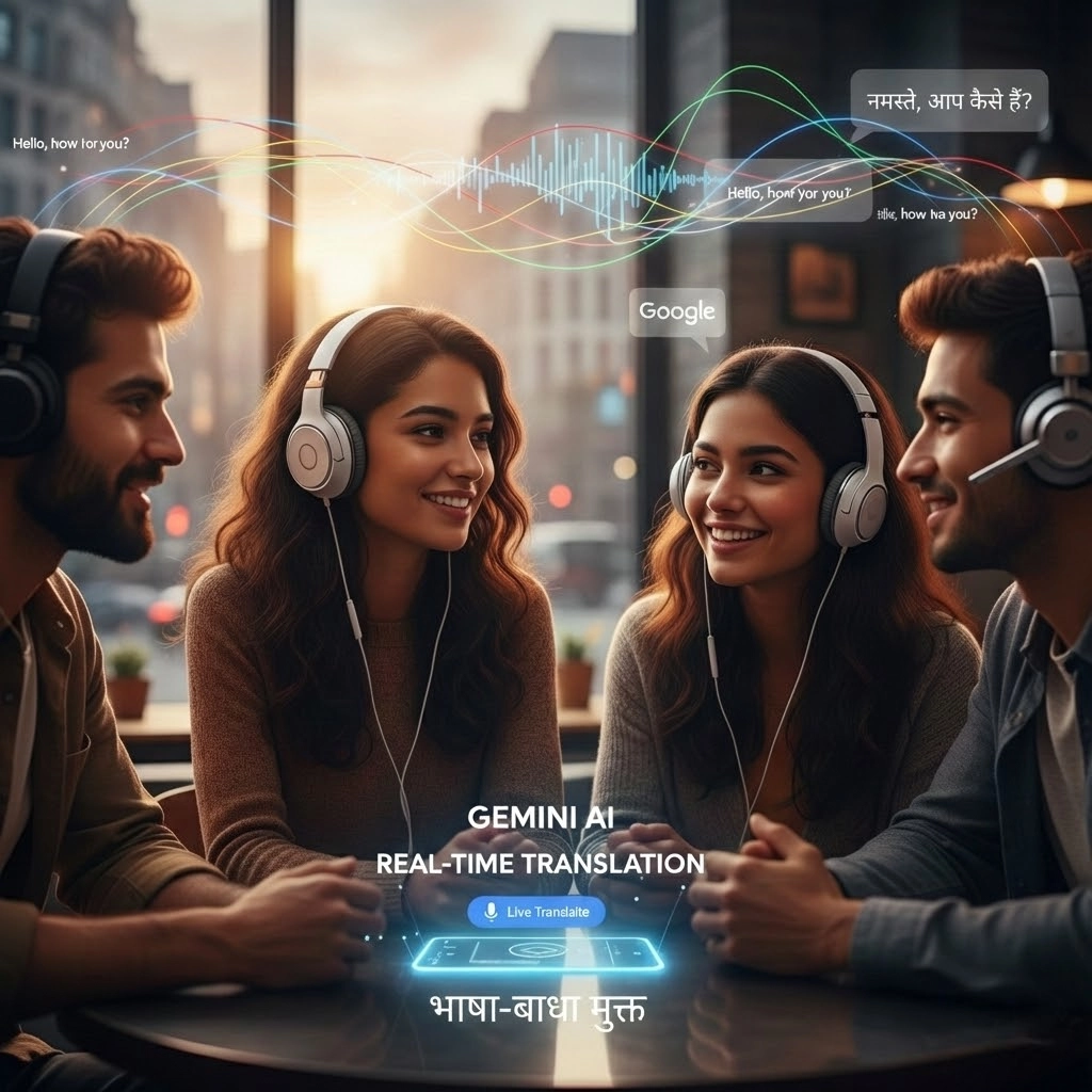 Google Gemini Real-Time Translation Headphone Live Translate Feature Google Gemini AI Real-Time Translation headphone में लाइव अनुवाद सुनने का फीचर भारत में
