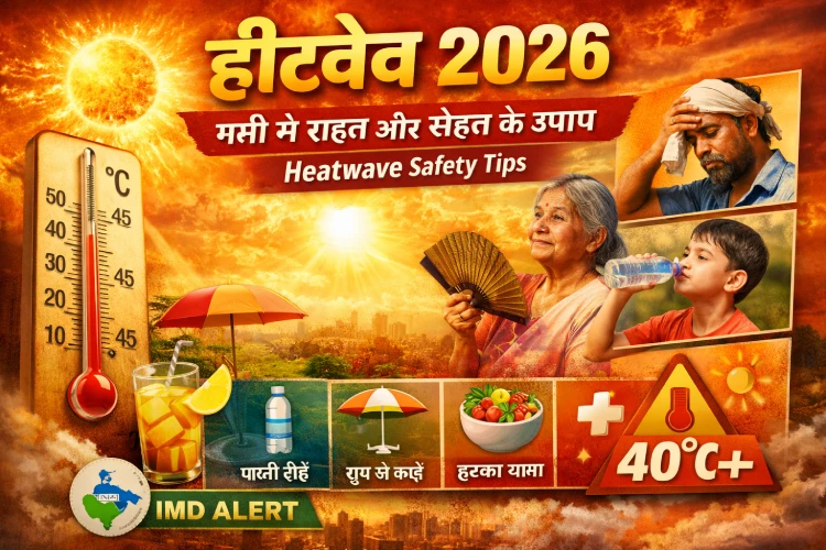 Heatwave Warning 2026 भारत में IMD अलर्ट के बीच 40°C तापमान, गर्मी से बचाव के उपाय और Heat Stroke से सुरक्षित रहने के टिप्स