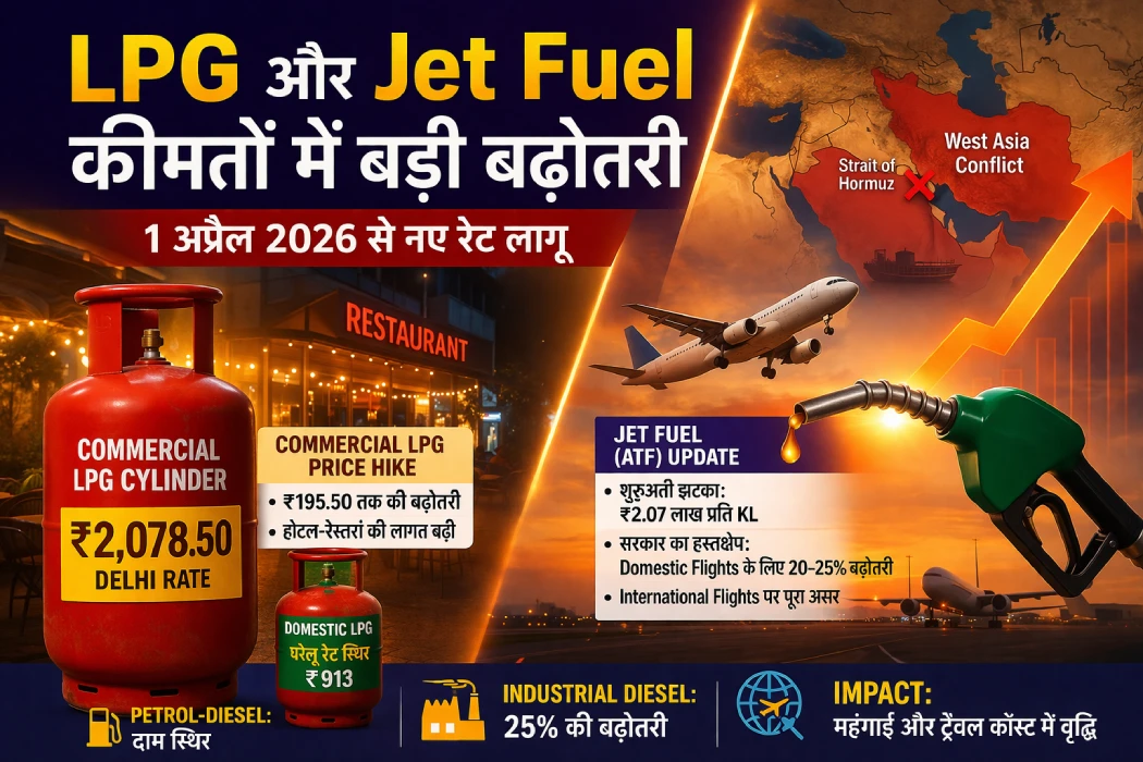 LPG cylinder and jet fuel price hike 2026 India showing rising fuel costs and impact on airlines and businesses