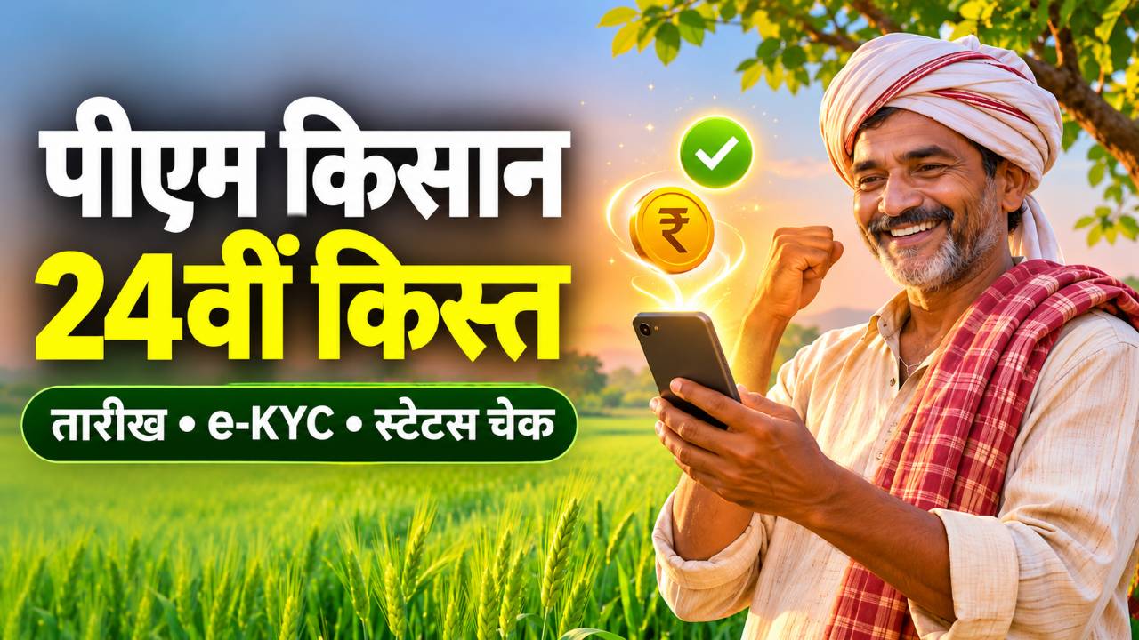 PK Kisan 24वीं किस्त: 30 अक्टूबर को ₹2,000, e-KYC और स्टेटस चेक करने का तरीका
